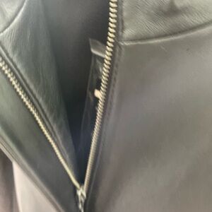 Women's Black Leather Bomber Jacket